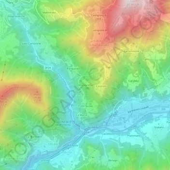 Maroncella topographic map, elevation, terrain