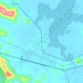 Alexandra topographic map, elevation, terrain