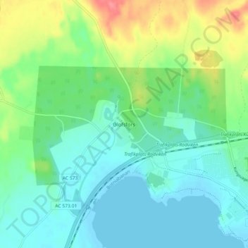 Olofsfors topographic map, elevation, terrain