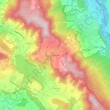 Hinteralbis topographic map, elevation, terrain