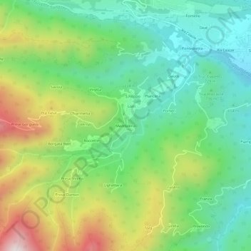 Maddalena topographic map, elevation, terrain