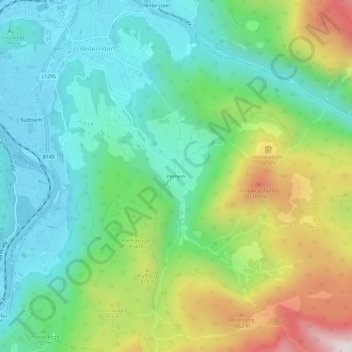 Perneck topographic map, elevation, terrain