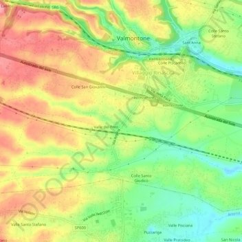 Colle Aprano topographic map, elevation, terrain