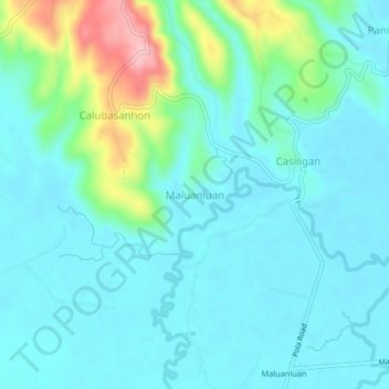 Maluanluan topographic map, elevation, terrain