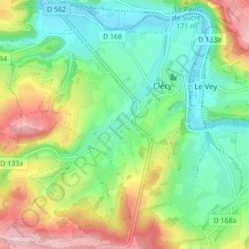 La Poterie topographic map, elevation, terrain