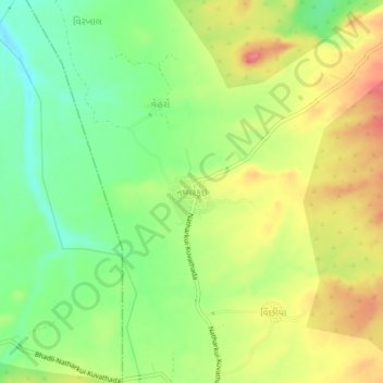 Natharkui topographic map, elevation, terrain