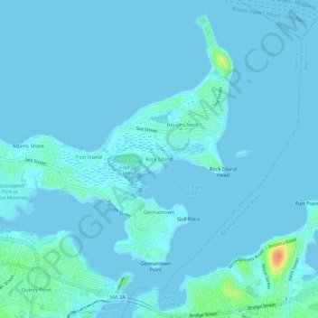 Rock Island topographic map, elevation, terrain