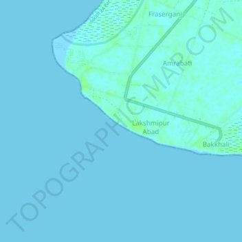 Bakkhali topographic map, elevation, terrain