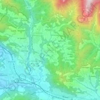 Celana topographic map, elevation, terrain