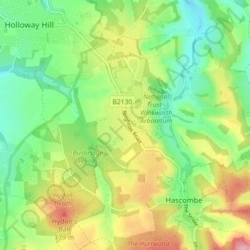 Winkworth topographic map, elevation, terrain