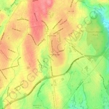 Heath Ridge topographic map, elevation, terrain