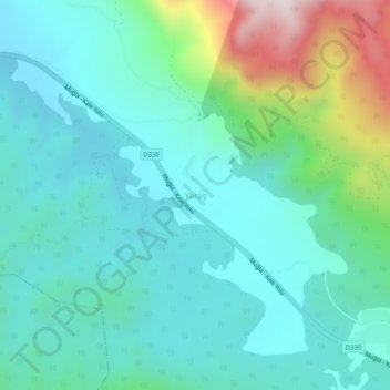 Yaraş topographic map, elevation, terrain