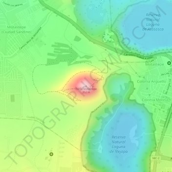 Cerro Motastepe topographic map, elevation, terrain