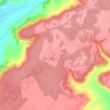 Los Montones topographic map, elevation, terrain