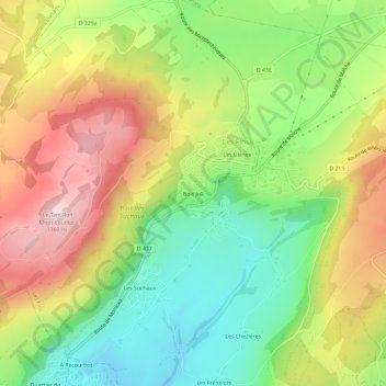 Bois Joli topographic map, elevation, terrain
