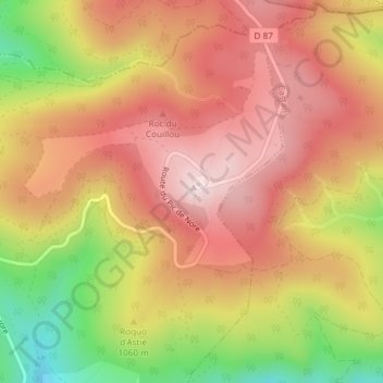 Pic de Nore topographic map, elevation, terrain