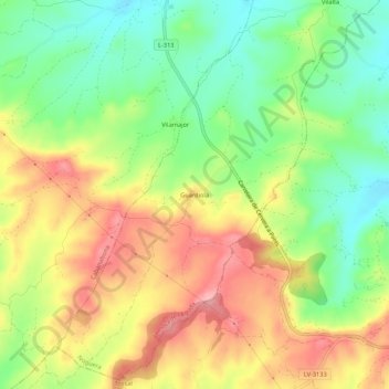 Guardiola topographic map, elevation, terrain