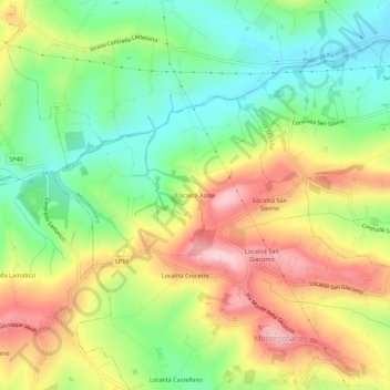 Località Asola topographic map, elevation, terrain