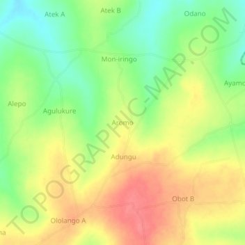 Aromo topographic map, elevation, terrain