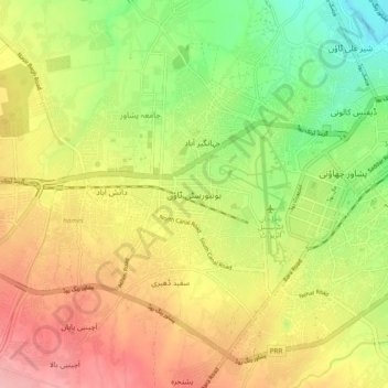 University Town topographic map, elevation, terrain