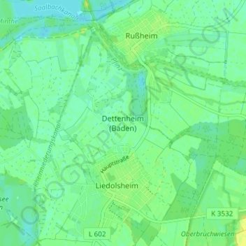 Dettenheim (Baden) topographic map, elevation, terrain