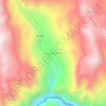 Huarautambo topographic map, elevation, terrain