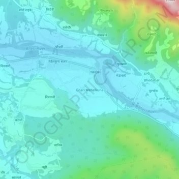 Ghari Mehelkuna topographic map, elevation, terrain