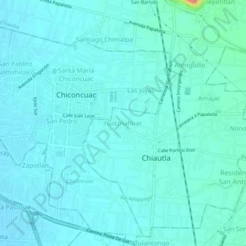 Huitznahuac topographic map, elevation, terrain