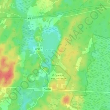 Sjöatorp topographic map, elevation, terrain