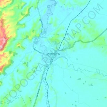 Ōtorohanga topographic map, elevation, terrain