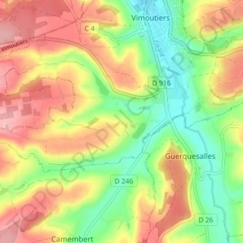 Le Pont de Vie topographic map, elevation, terrain