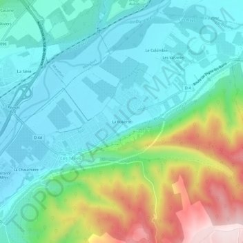 La Roberte topographic map, elevation, terrain