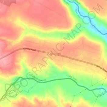 Maguguni topographic map, elevation, terrain
