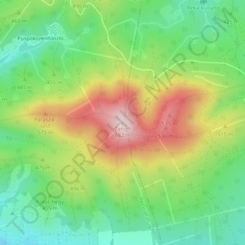 Zengő topographic map, elevation, terrain