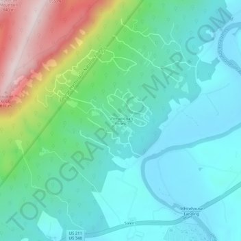 Shenandoah Forest topographic map, elevation, terrain