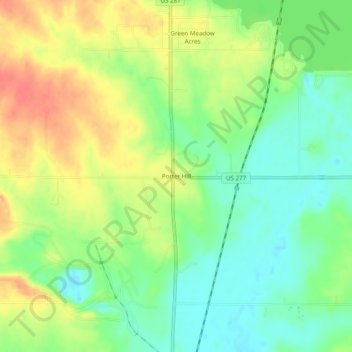 Porter Hill topographic map, elevation, terrain