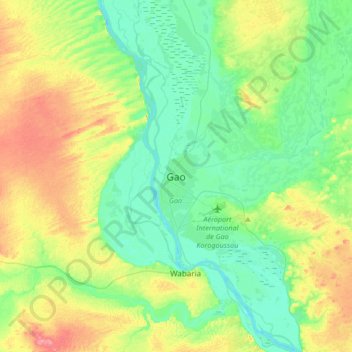 Gao topographic map, elevation, terrain