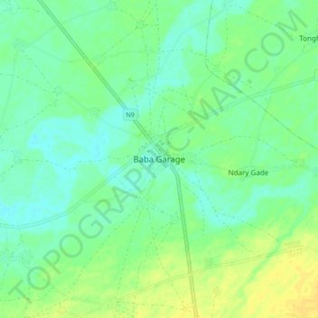 Baba Garage topographic map, elevation, terrain