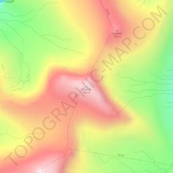 Gráfelli topographic map, elevation, terrain