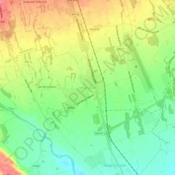 Vergnasco topographic map, elevation, terrain