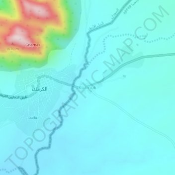 Kurmuk topographic map, elevation, terrain