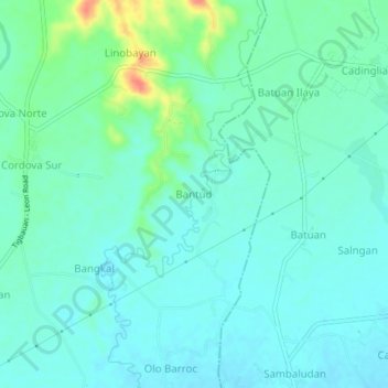 Bantud topographic map, elevation, terrain