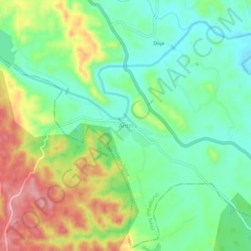 Antri topographic map, elevation, terrain