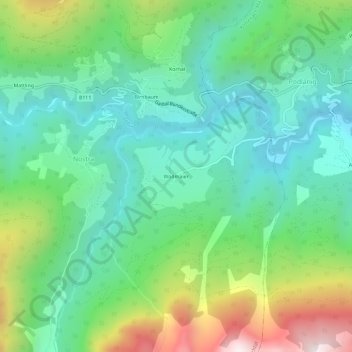 Wodmaier topographic map, elevation, terrain