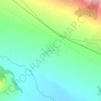 Pevtsite topographic map, elevation, terrain