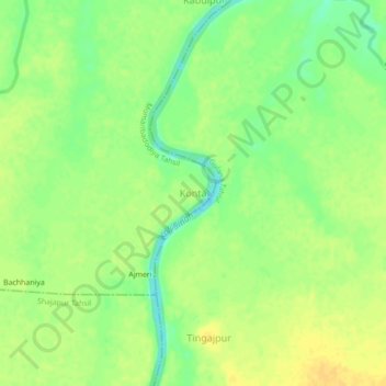 Konta topographic map, elevation, terrain