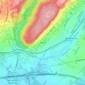 Wyoming topographic map, elevation, terrain