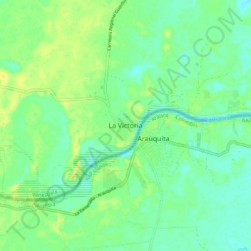 La Victoria topographic map, elevation, terrain