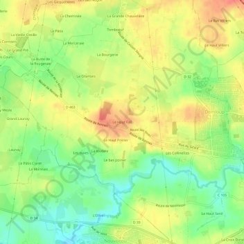 Le Haut Fail topographic map, elevation, terrain
