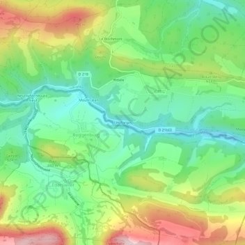 Les Forges topographic map, elevation, terrain